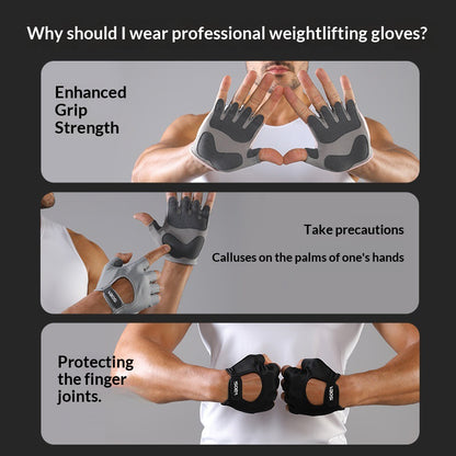 VBOSI 6204V Breathable Fitness Gloves Anti-Slip Half Finger Gym Workout Gloves for Weightlifting Cycling