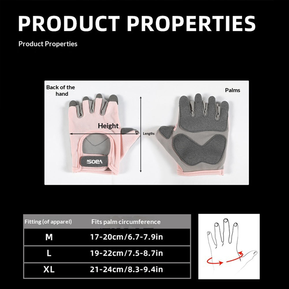 VBOSI 6204V Breathable Fitness Gloves Anti-Slip Half Finger Gym Workout Gloves for Weightlifting Cycling