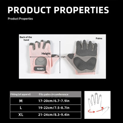 VBOSI 6204V Breathable Fitness Gloves Anti-Slip Half Finger Gym Workout Gloves for Weightlifting Cycling