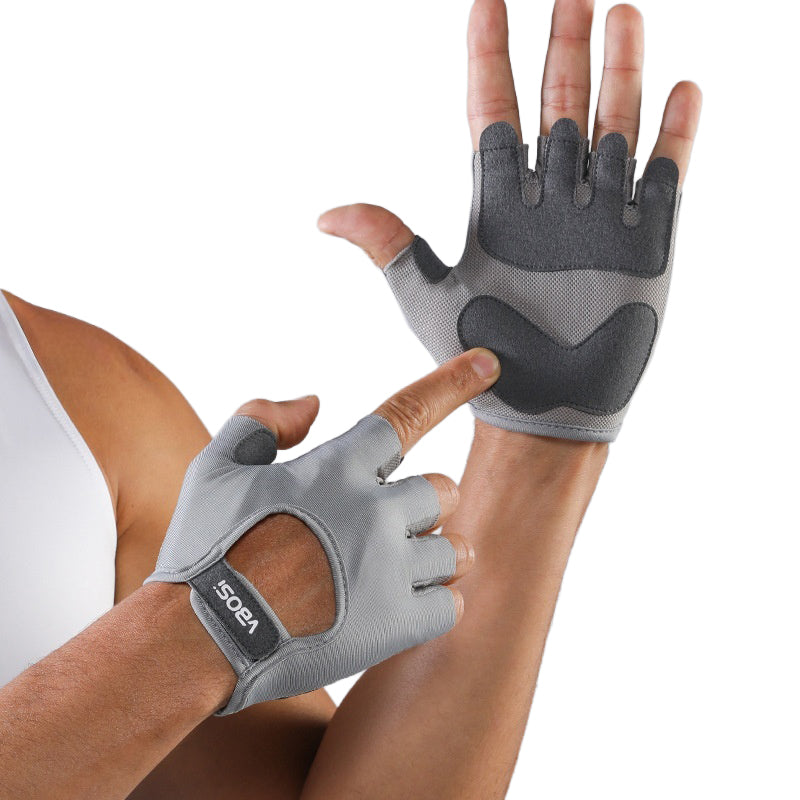 VBOSI 6204V Breathable Fitness Gloves Anti-Slip Half Finger Gym Workout Gloves for Weightlifting Cycling