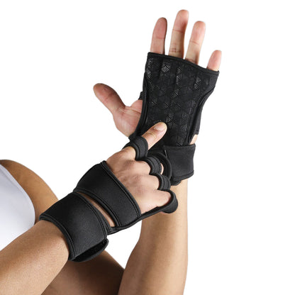 VBOSI 1304V 1 Pair Half Finger Fitness Gloves Weightlifting Training Wrist Support Padded Grips for Gym Workout