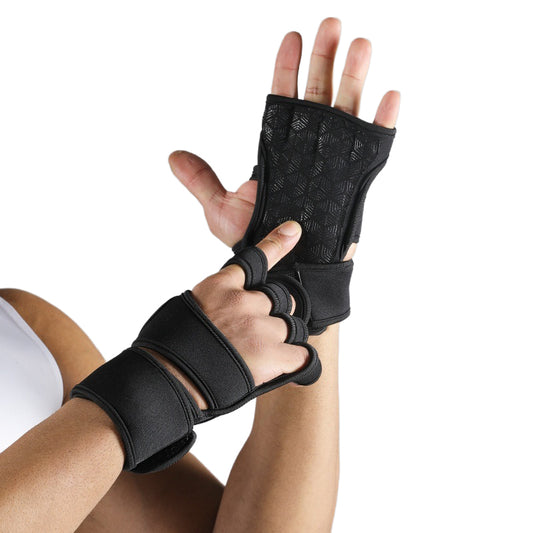 VBOSI 1304V 1 Pair Half Finger Fitness Gloves Weightlifting Training Wrist Support Padded Grips for Gym Workout