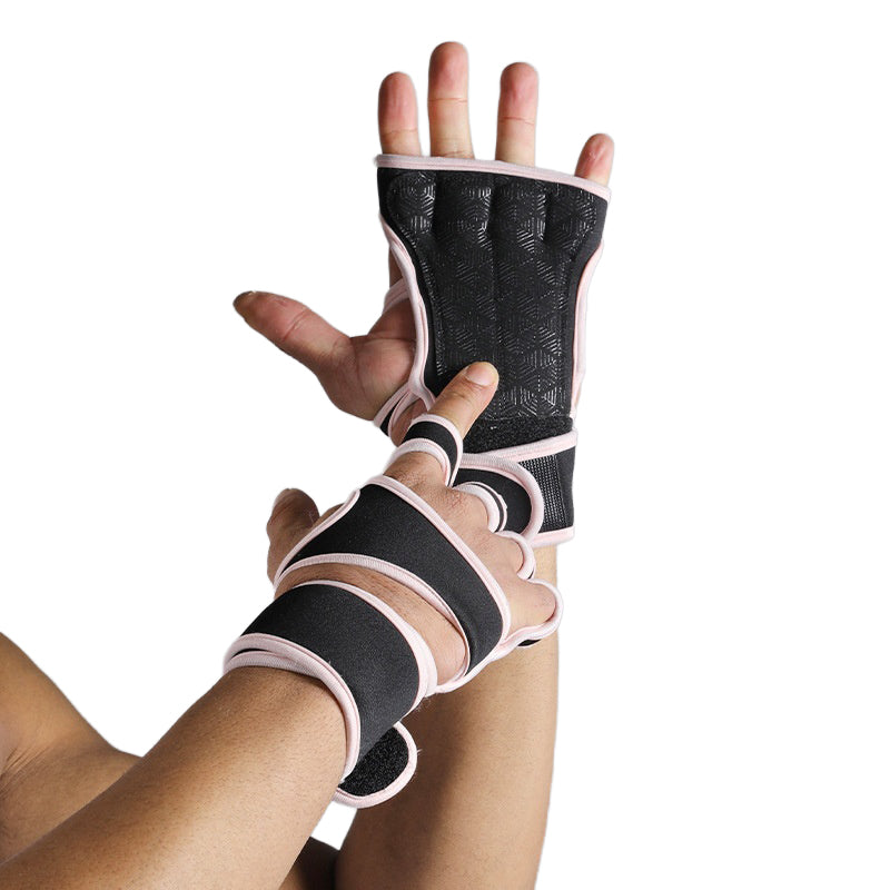 VBOSI 1304V 1 Pair Half Finger Fitness Gloves Weightlifting Training Wrist Support Padded Grips for Gym Workout