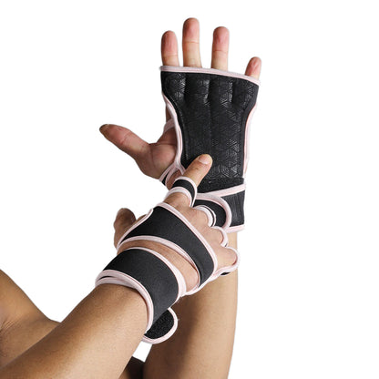 VBOSI 1304V 1 Pair Half Finger Fitness Gloves Weightlifting Training Wrist Support Padded Grips for Gym Workout