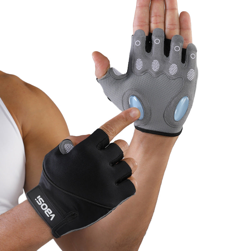 VBOSI 8104V Half Finger Fitness Gloves 3.5mm Anti-slip Palm Pad Shock Absorbing Gloves for Rope Skipping Gym