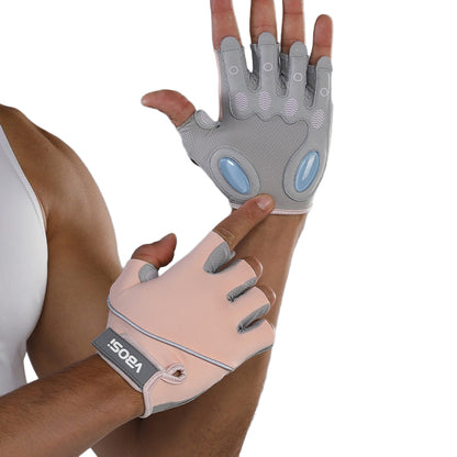 VBOSI 8104V Half Finger Fitness Gloves 3.5mm Anti-slip Palm Pad Shock Absorbing Gloves for Rope Skipping Gym
