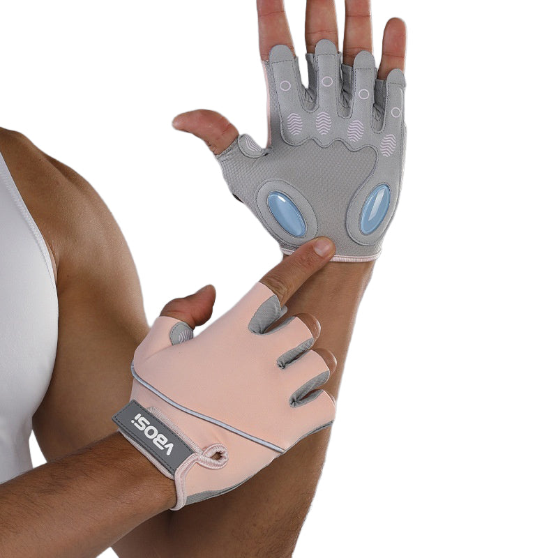 VBOSI 8104V Half Finger Fitness Gloves 3.5mm Anti-slip Palm Pad Shock Absorbing Gloves for Rope Skipping Gym