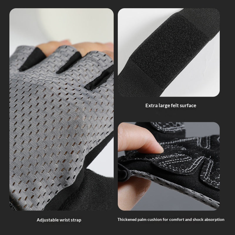 VBOSI 5104V Workout Gloves with Compression Wrist Strap Half Finger Gym Gloves for Weightlifting Cycling