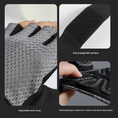 VBOSI 5104V Workout Gloves with Compression Wrist Strap Half Finger Gym Gloves for Weightlifting Cycling