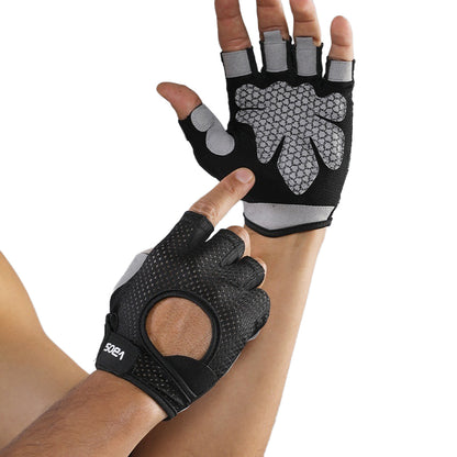 VBOSI 0204V Half Finger Gloves Anti-Slip Shock Absorbing Breathable Mesh Mittens for Climbing Fitness Cycling