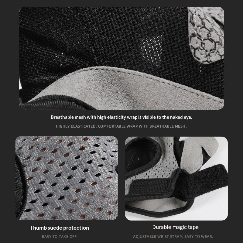 VBOSI 0204V Half Finger Gloves Anti-Slip Shock Absorbing Breathable Mesh Mittens for Climbing Fitness Cycling