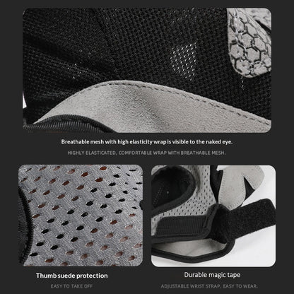 VBOSI 0204V Half Finger Gloves Anti-Slip Shock Absorbing Breathable Mesh Mittens for Climbing Fitness Cycling
