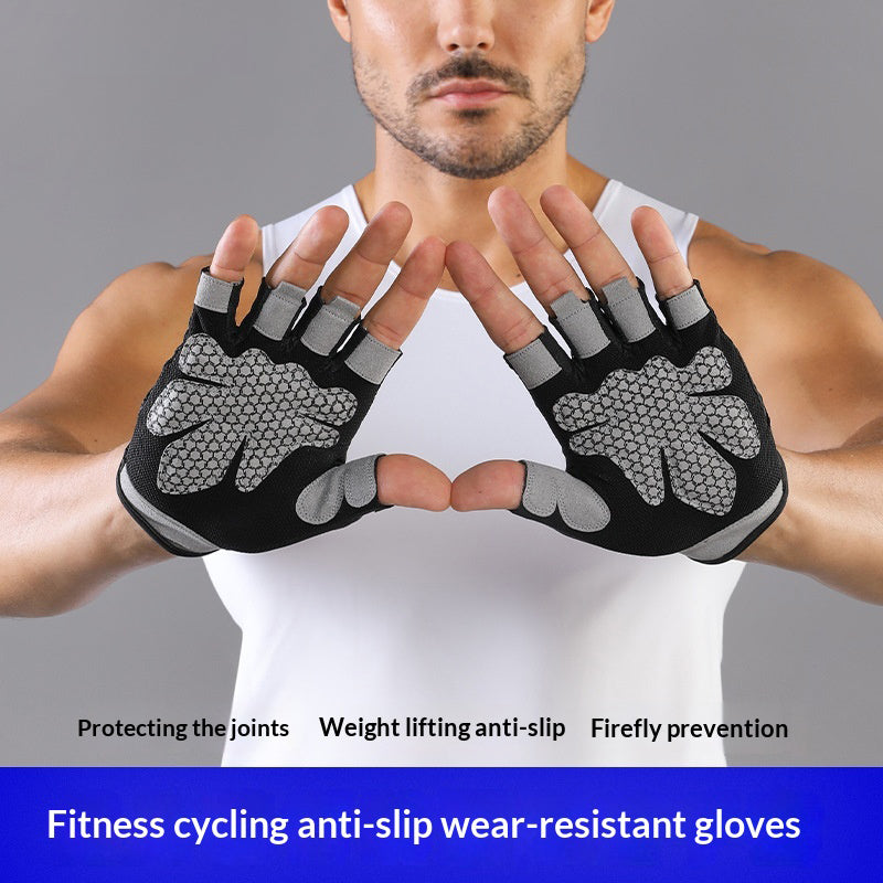 VBOSI 0204V Half Finger Gloves Anti-Slip Shock Absorbing Breathable Mesh Mittens for Climbing Fitness Cycling