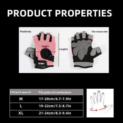 VBOSI 0204V Half Finger Gloves Anti-Slip Shock Absorbing Breathable Mesh Mittens for Climbing Fitness Cycling