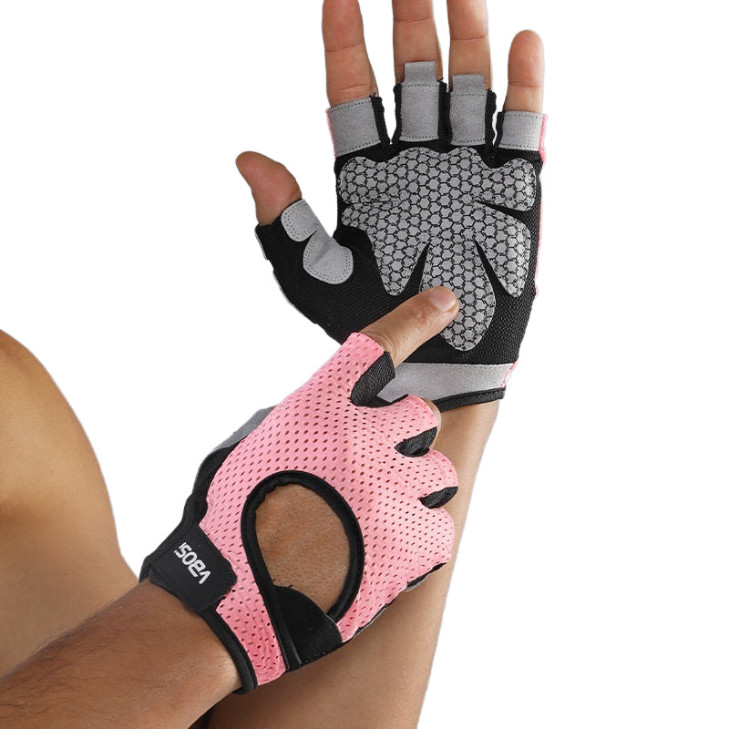 VBOSI 0204V Half Finger Gloves Anti-Slip Shock Absorbing Breathable Mesh Mittens for Climbing Fitness Cycling