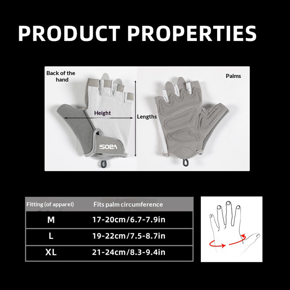 VBOSI 9104V Half Finger Gloves Anti-slip Honeycomb Pad Shock Absorbing Fitness Gloves for Climbing Cycling