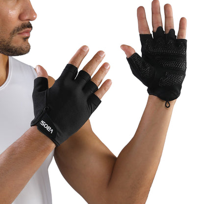 VBOSI 9104V Half Finger Gloves Anti-slip Honeycomb Pad Shock Absorbing Fitness Gloves for Climbing Cycling