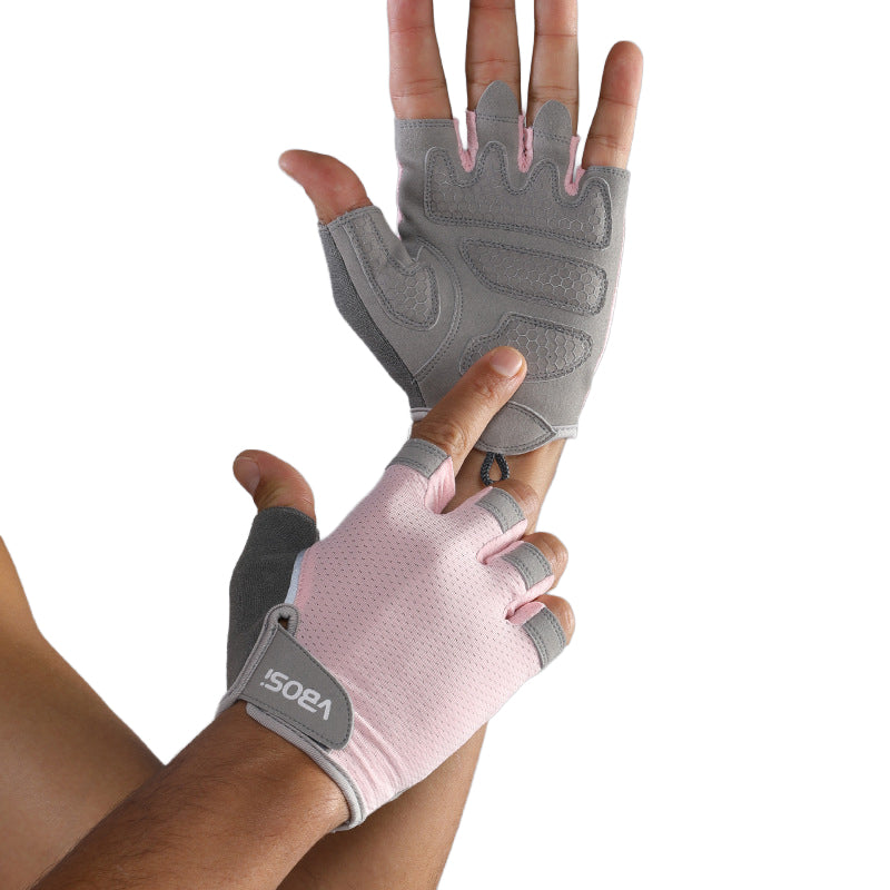 VBOSI 9104V Half Finger Gloves Anti-slip Honeycomb Pad Shock Absorbing Fitness Gloves for Climbing Cycling