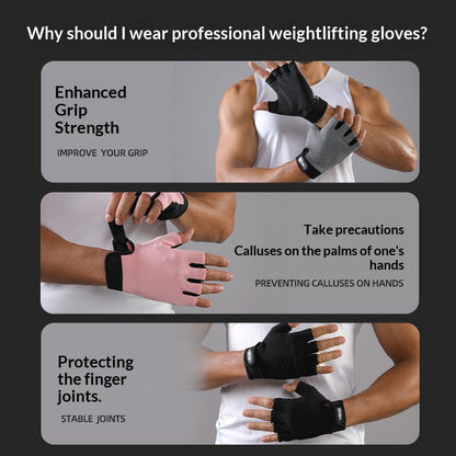 VBOSI 1204V Half Finger Gym Gloves Breathable Non-slip Workout Gloves for Outdoor Climbing Training