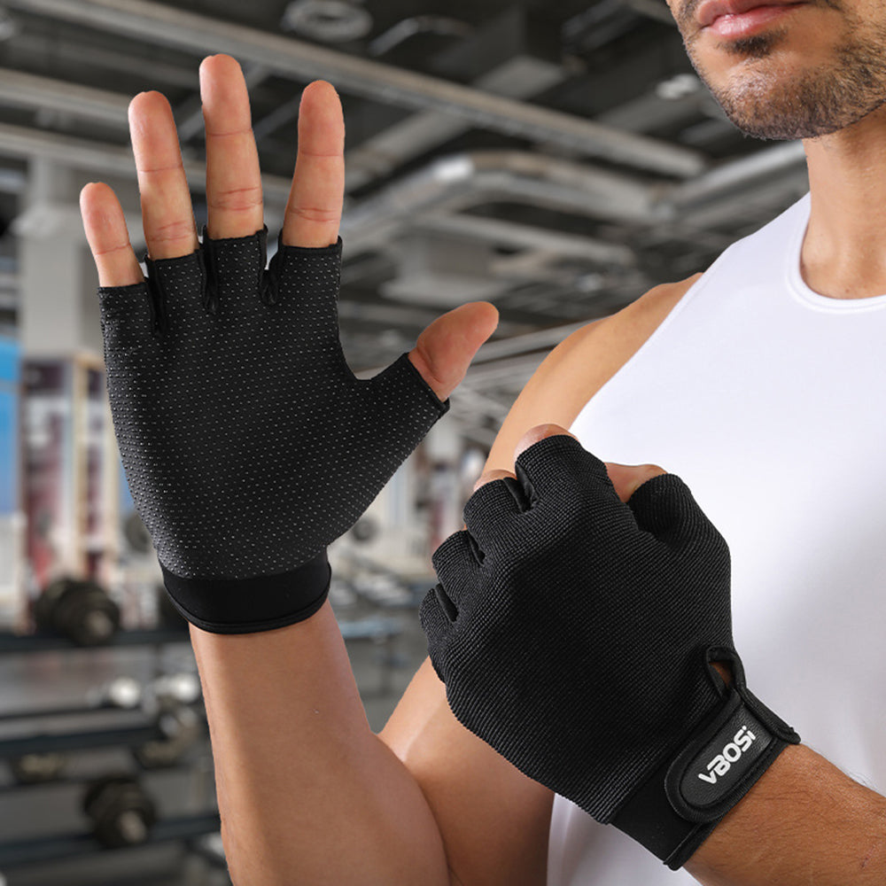 VBOSI 1204V Half Finger Gym Gloves Breathable Non-slip Workout Gloves for Outdoor Climbing Training