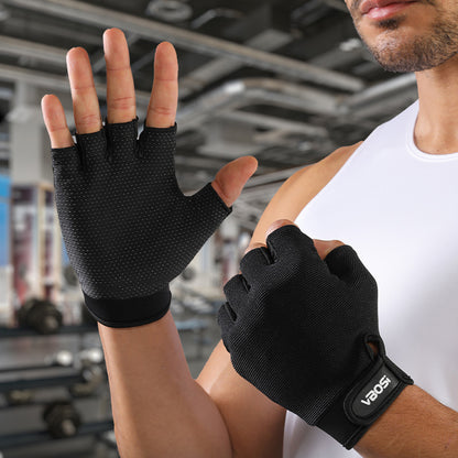 VBOSI 1204V Half Finger Gym Gloves Breathable Non-slip Workout Gloves for Outdoor Climbing Training