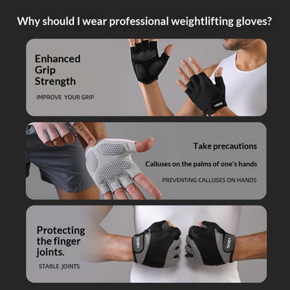 VBOSI 4204V Workout Gloves Shock Absorbing Half Finger Weight Lifting Training Anti-Slip Gym Gloves