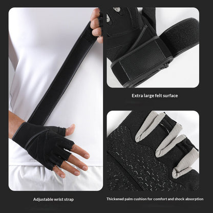 VBOSI 6104V Fitness Gloves Half Finger Workout Training Gloves with  Compression Wrist Strap for Weightlifting Gym