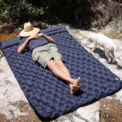 200x120CM Inflatable Sleeping Mat Built-in Foot Pump Compact Air Mattress with Pillow for Camping, Backpacking, Hiking