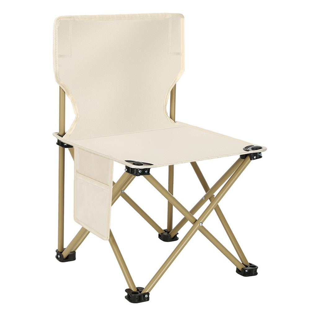 Size M Outdoor Folding Chair Metal+Oxford Cloth Camping Fishing Backrest Chair
