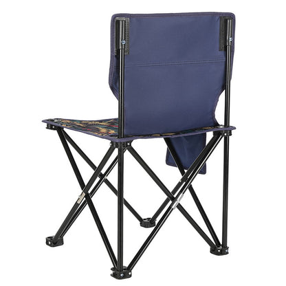 Size M Outdoor Folding Chair Metal+Oxford Cloth Camping Fishing Backrest Chair