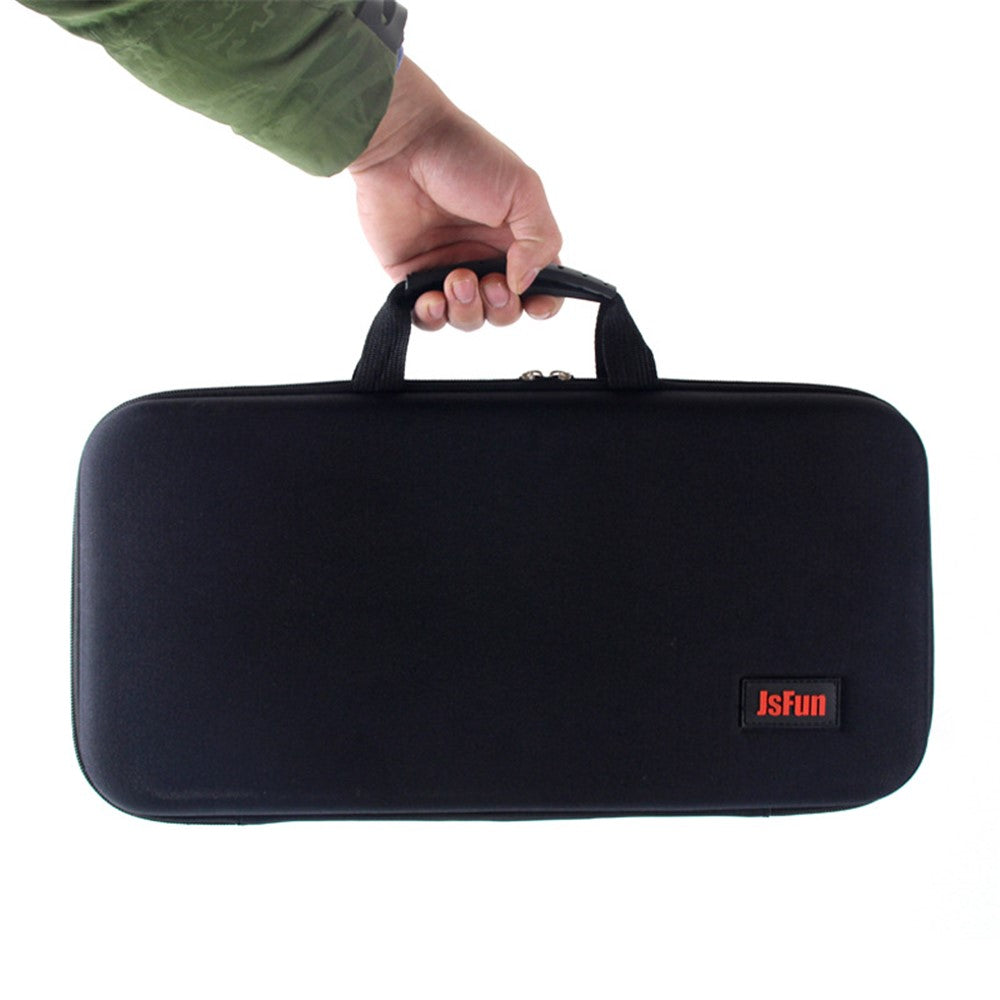 JSFUN 43.5x21.5x6cm EVA Fishing Rod Reel Bag Fishing Tool Storage Pouch with Slotted Sponge Lining