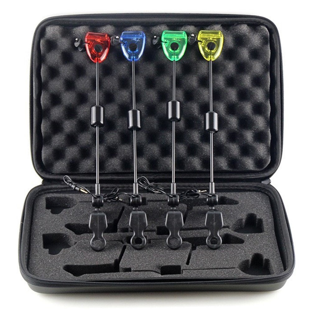 European Carp Fishing Rod Hard Rod Swinger Tensioner Set Fishing Alarm Accessory Set with Storage Bag