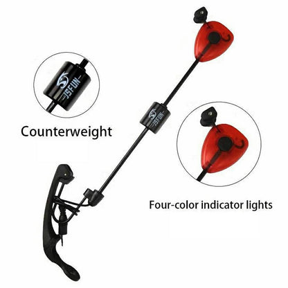 JSFUN 4Pcs / Set Fishing Bite Alarm Swinger Kit Indicator Rod Tip Lights with Storage Bag