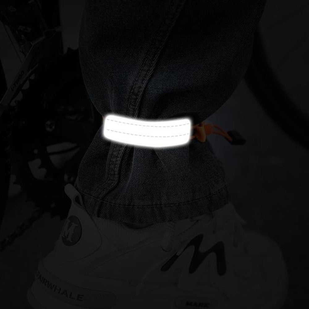 Adjustable Reflective Leg Straps Cycling Pants Cuffs Safety Bands for Road Mountain Bike Night Running