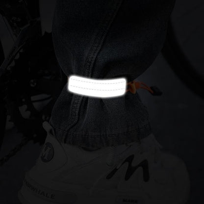 Adjustable Reflective Leg Straps Cycling Pants Cuffs Safety Bands for Road Mountain Bike Night Running