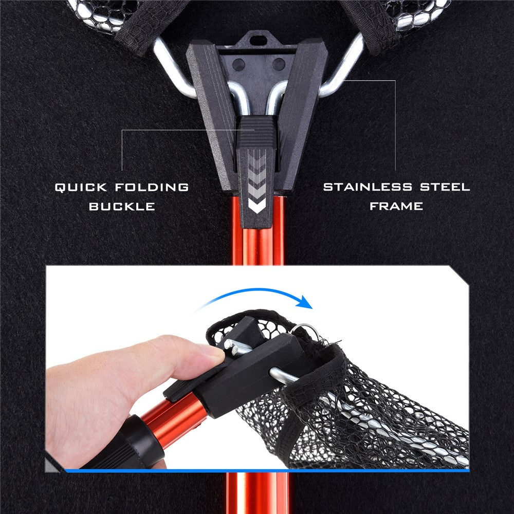 LEO 28262 Triangle Fishing Net Folding Aluminium Alloy+ABS Telescopic Handle Fishing Dip Net