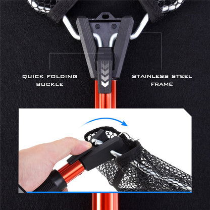 LEO 28262 Triangle Fishing Net Folding Aluminium Alloy+ABS Telescopic Handle Fishing Dip Net