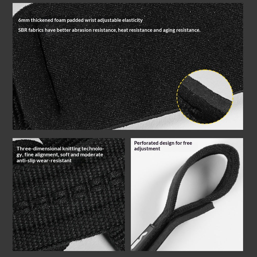 VBOSI 0404V 1 Pair Lifting Straps 6mm Padded Gym Wrist Wraps Anti-Slip Weight Lifting Grips for Deadlift Pull-ups
