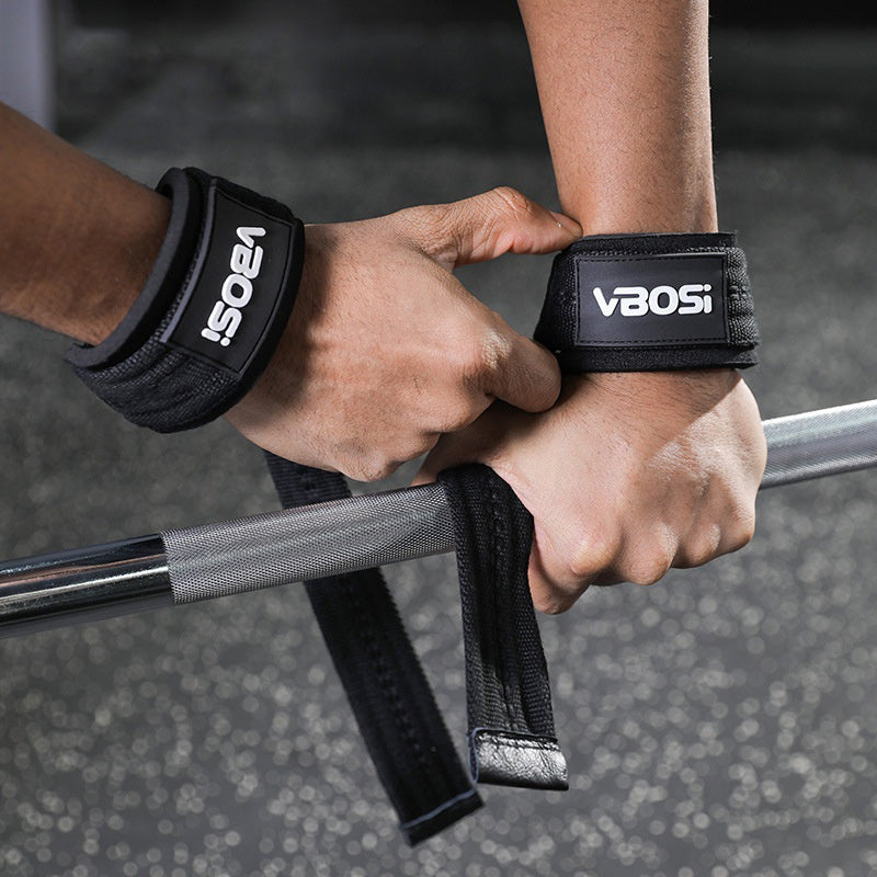 VBOSI 0404V 1 Pair Lifting Straps 6mm Padded Gym Wrist Wraps Anti-Slip Weight Lifting Grips for Deadlift Pull-ups