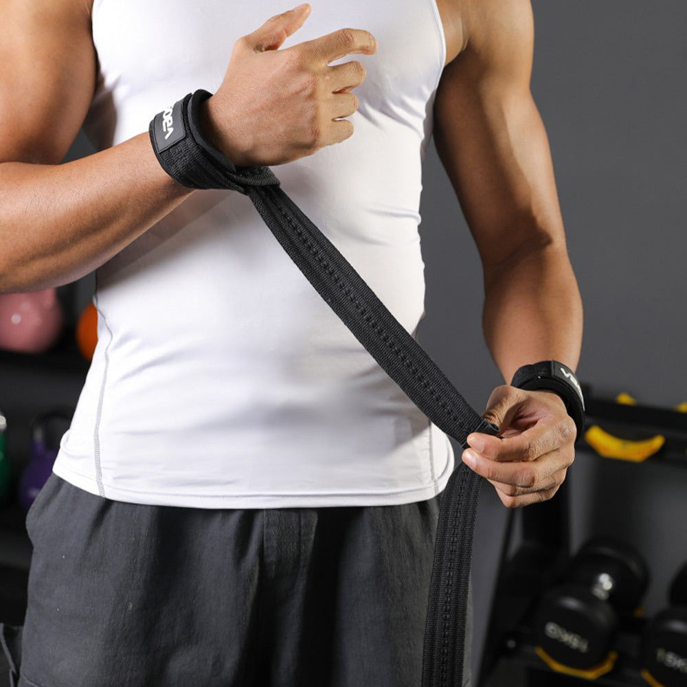 VBOSI 0404V 1 Pair Lifting Straps 6mm Padded Gym Wrist Wraps Anti-Slip Weight Lifting Grips for Deadlift Pull-ups