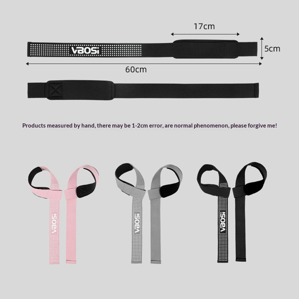 VBOSI 8304V 1 Pair Lifting Straps Anti-Slip Hand Grip Wraps for Deadlifts Powerlifting Workouts Strength Training