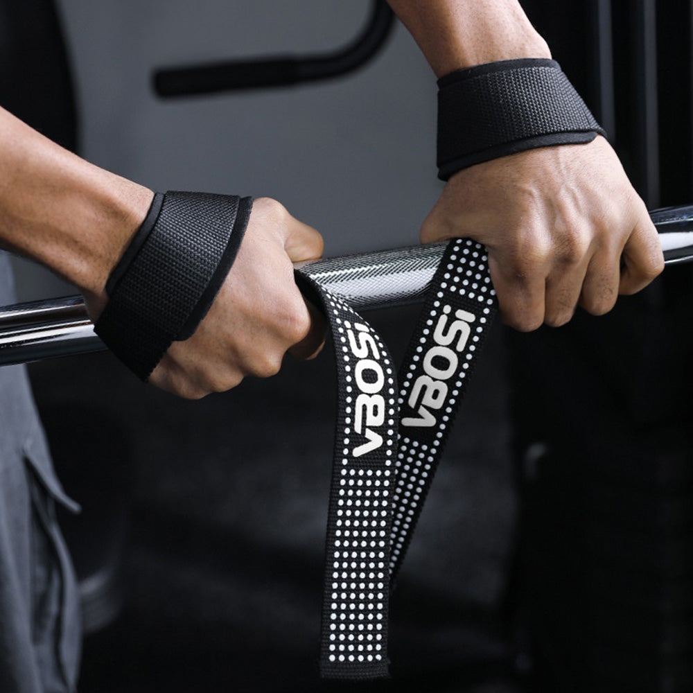VBOSI 8304V 1 Pair Lifting Straps Anti-Slip Hand Grip Wraps for Deadlifts Powerlifting Workouts Strength Training
