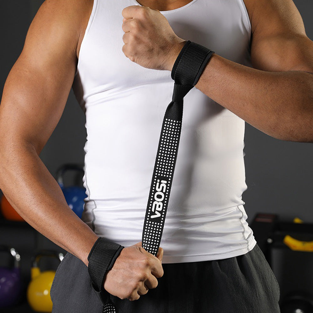 VBOSI 8304V 1 Pair Lifting Straps Anti-Slip Hand Grip Wraps for Deadlifts Powerlifting Workouts Strength Training