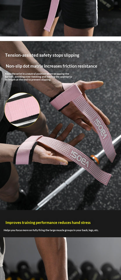 VBOSI 8304V 1 Pair Lifting Straps Anti-Slip Hand Grip Wraps for Deadlifts Powerlifting Workouts Strength Training