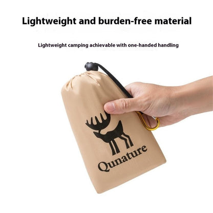 QUNATURE 600073 Portable Outdoor Picnic Blanket 210T Polyester Taffeta Ground Mat with 4 Stakes and Storage Bag