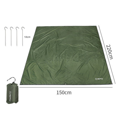 AOTU 220x150cm Portable Moisture-proof Picnic Mat 420D Oxford Cloth Camping Lawn Mat Carpet with Ground Nail