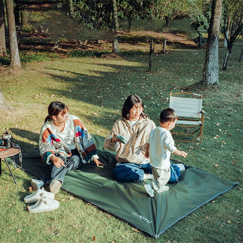 AOTU 220x150cm Portable Moisture-proof Picnic Mat 420D Oxford Cloth Camping Lawn Mat Carpet with Ground Nail