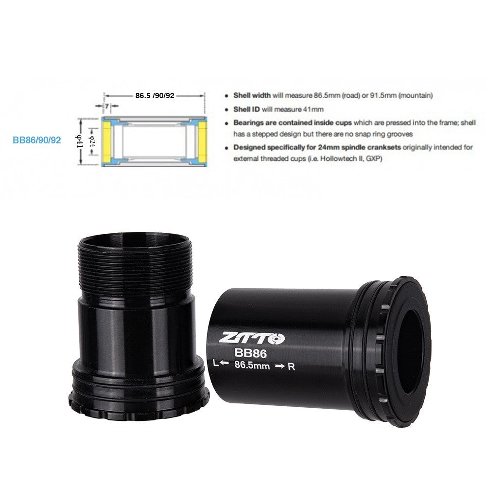 ZTTO BB86 Bicycle Ceramic Bottom Bracket with Threaded Locking for Road Bike