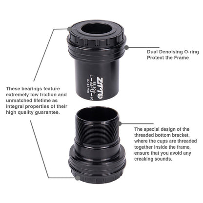 ZTTO BB30sh Bicycle Press Fit Bottom Bracket Axle for SRAM GXP / Shimano / FSA 24mm Spindle Crankset