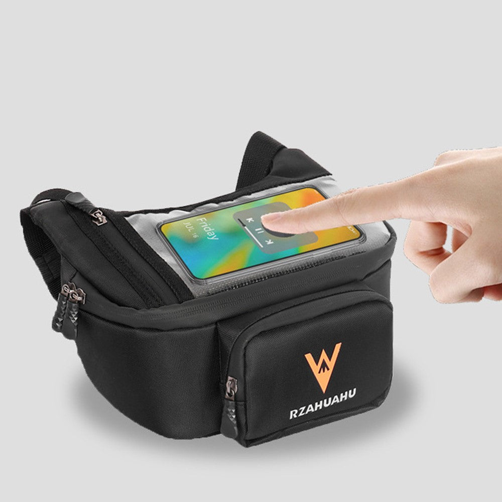 RZAHUAHU Multifunctional Front Handlebar Bag Waterproof Touchscreen Phone Pouch for Navigation Cycling